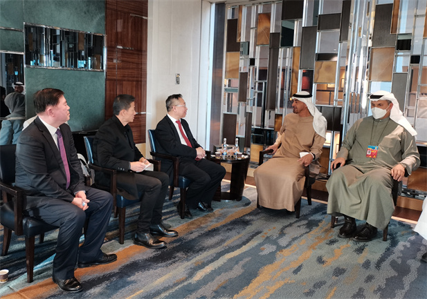 2022年2月5日，来华出席北京2022 年冬奥会开幕式的阿联酋阿布扎比王储穆罕默德在北京会见了开云在线开户_开云(中国)董事长刘敬桢一行，并对开云在线开户_开云(中国)在阿处于困难时期给予的宝贵支持表示感谢.jpg